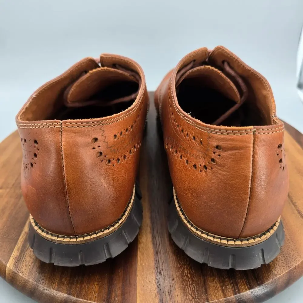 Cole Haan Zerogrand Oxfords Mens 15 Wide Brown Leather Wingtip Brogue Shoes